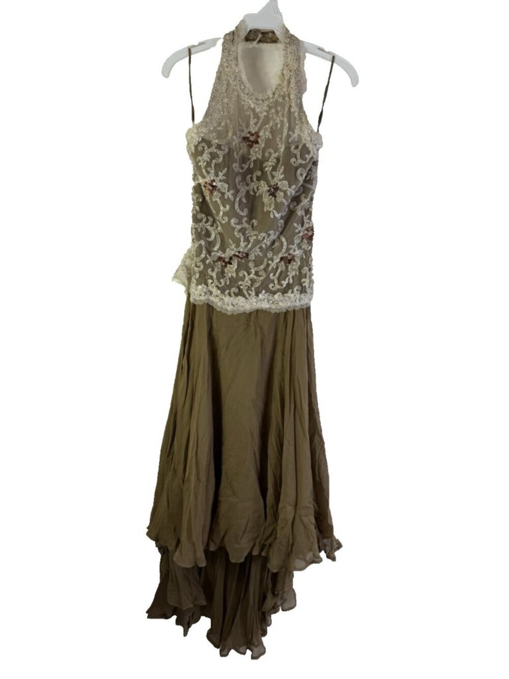 Chris Kole Gown Dress Silk Embellished Beaded Special Occasion PROM